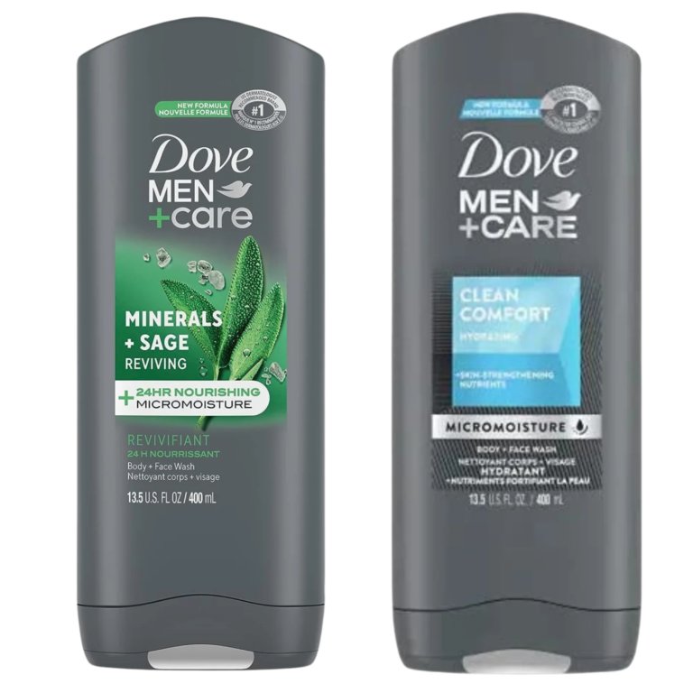 DOVE MEN + CARE Reviving Minerals & Sage & Clean Comfort Body and Face Wash, 13.50 Oz Each (Pack Of 2). - Image 1