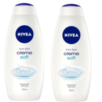 NIVEA Creme Soft Care Bath, 750 mL, 2-Pack, with Almond Oil & Mild Scent