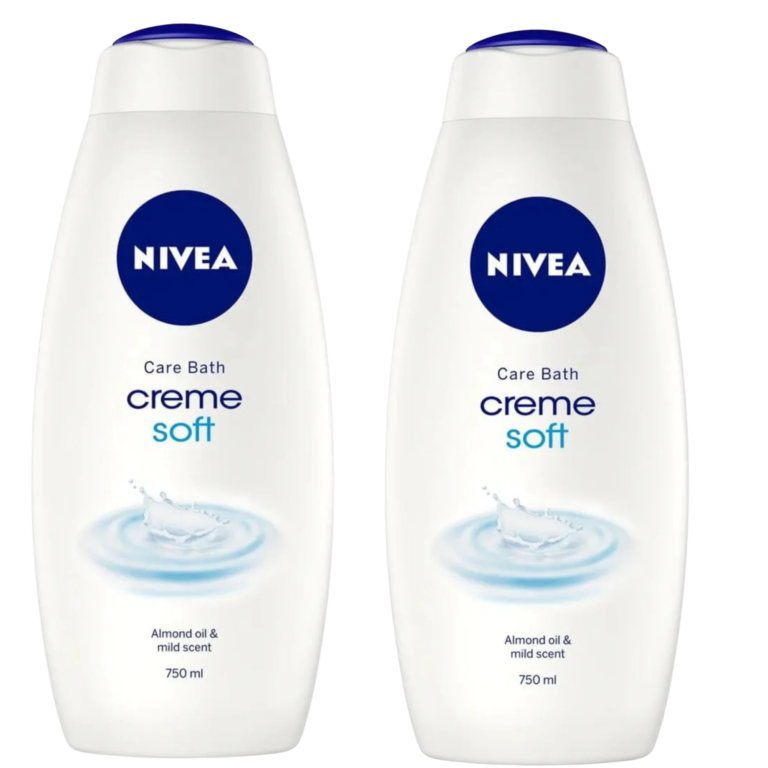 NIVEA Creme Soft Care Bath, 750 mL, 2-Pack, with Almond Oil & Mild Scent - Image 1
