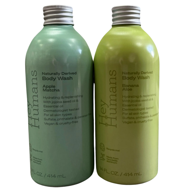 Hey Humans Naturally Derived Body Wash Duo: Apple Matcha & Banana Aloe (14 fl oz each) - Image 1