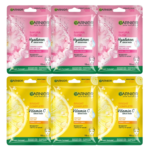 Garnier Serum Mask Combo Pack: Sakura Glow & Vitamin C, Pack of 6