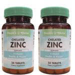 People’s Choice: Chelated Zinc – Immune Health & Vision (2 Bottles, 24 Tablets Each)