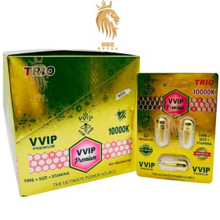 Gold VVIP Premium 10000K male enhancement capsules triple shot formula for time size stamina performance support