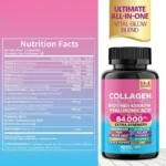 Extra Strength Collagen 64,000mcg - 14-in-1 Beauty Blend with Biotin, Keratin & Hyaluronic Acid (60 Veggie Capsules) - Image 2