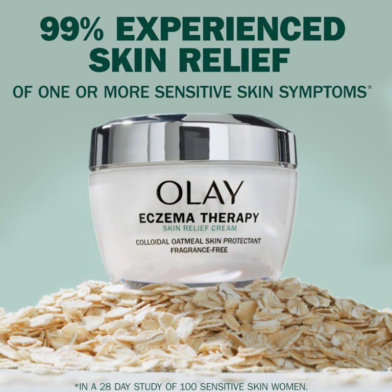 Olay Sensitive Soothing Moisturizer & Eczema Therapy Skin Relief Cream Duo - Colloidal Oatmeal, Fragrance-Free, Dermatologist Approved - Image 8