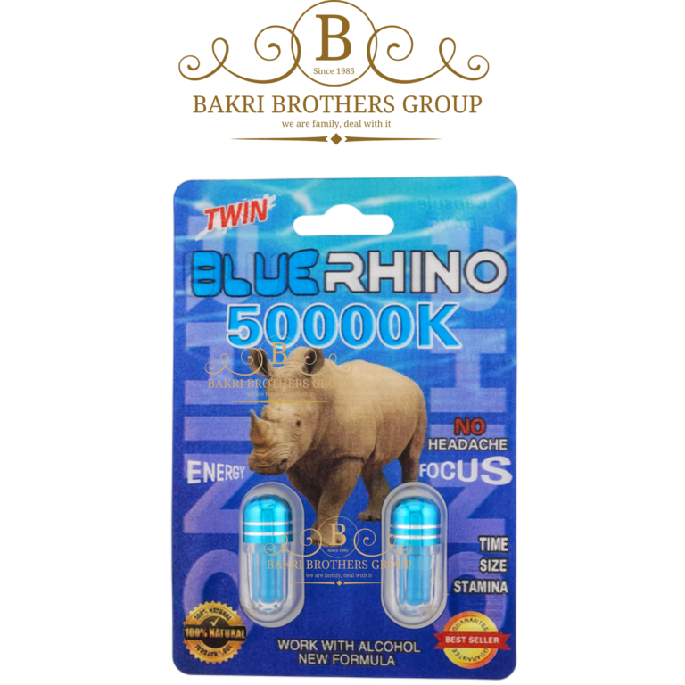 Blue Rhino 50000K Male Enhancement Supplement – Twin Pack Formula – Extreme Time, Size & Stamina Boost - Image 1