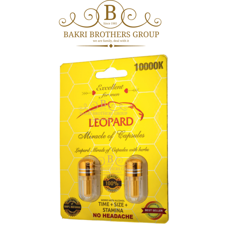 Leopard 10000K Male Enhancement Supplement – Twin Pack Formula – Boost Time, Size & Stamina with No Headache - Image 1