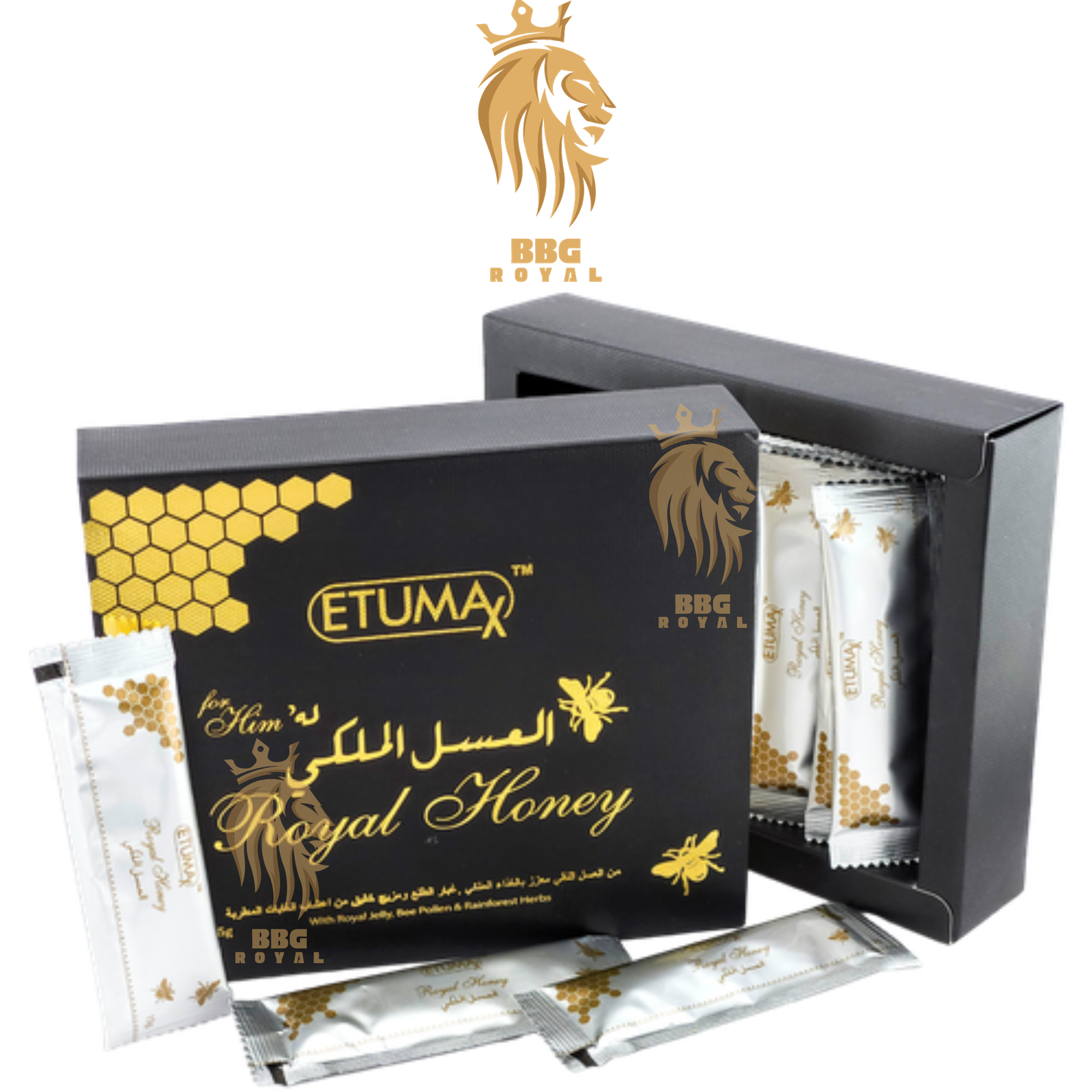 ✅ (16) Etumax Royal Honey for Him | 12 Sachets (20g Each) | Premium Male Enhancement Honey | Regular Box - Image 1