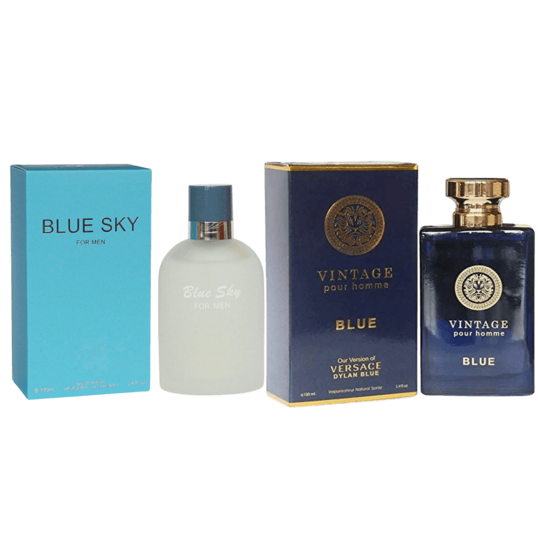 Blue Sky & Vintage Pour Homme Blue Eau De Parfum Set - 100ml Each (3.4 fl. oz.) - Image 1