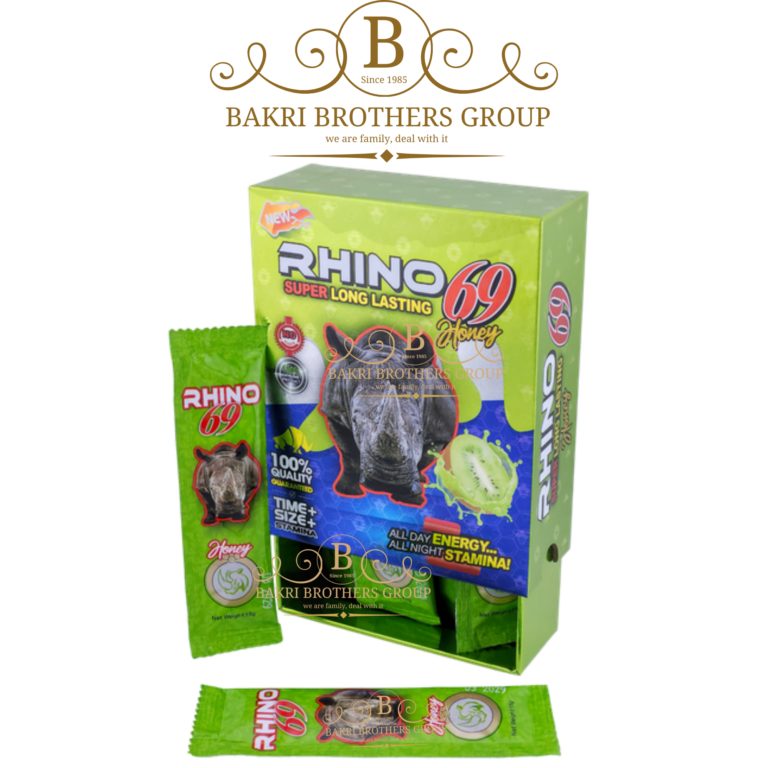 Rhino 69 Super Long Lasting Honey - Male Enhancement Supplement - 12 Sachets (15g Each) - Kiwi Flavor - Image 1