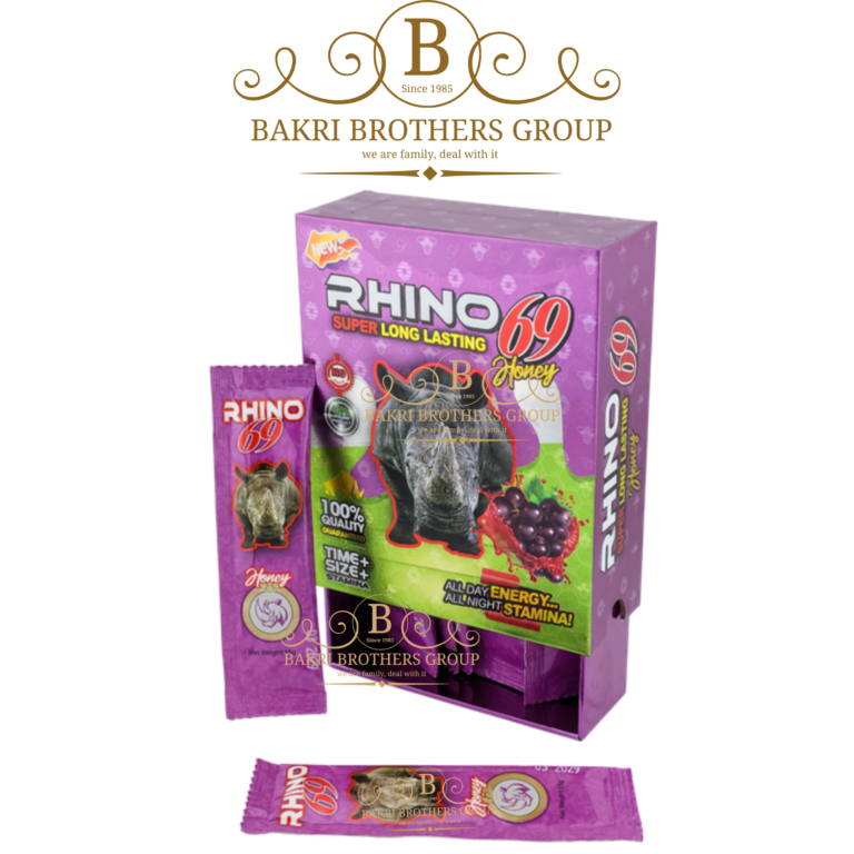 Rhino 69 Super Long Lasting Honey - Male Enhancement Supplement - 12 Sachets (15g Each), Grape Flavor - Image 1