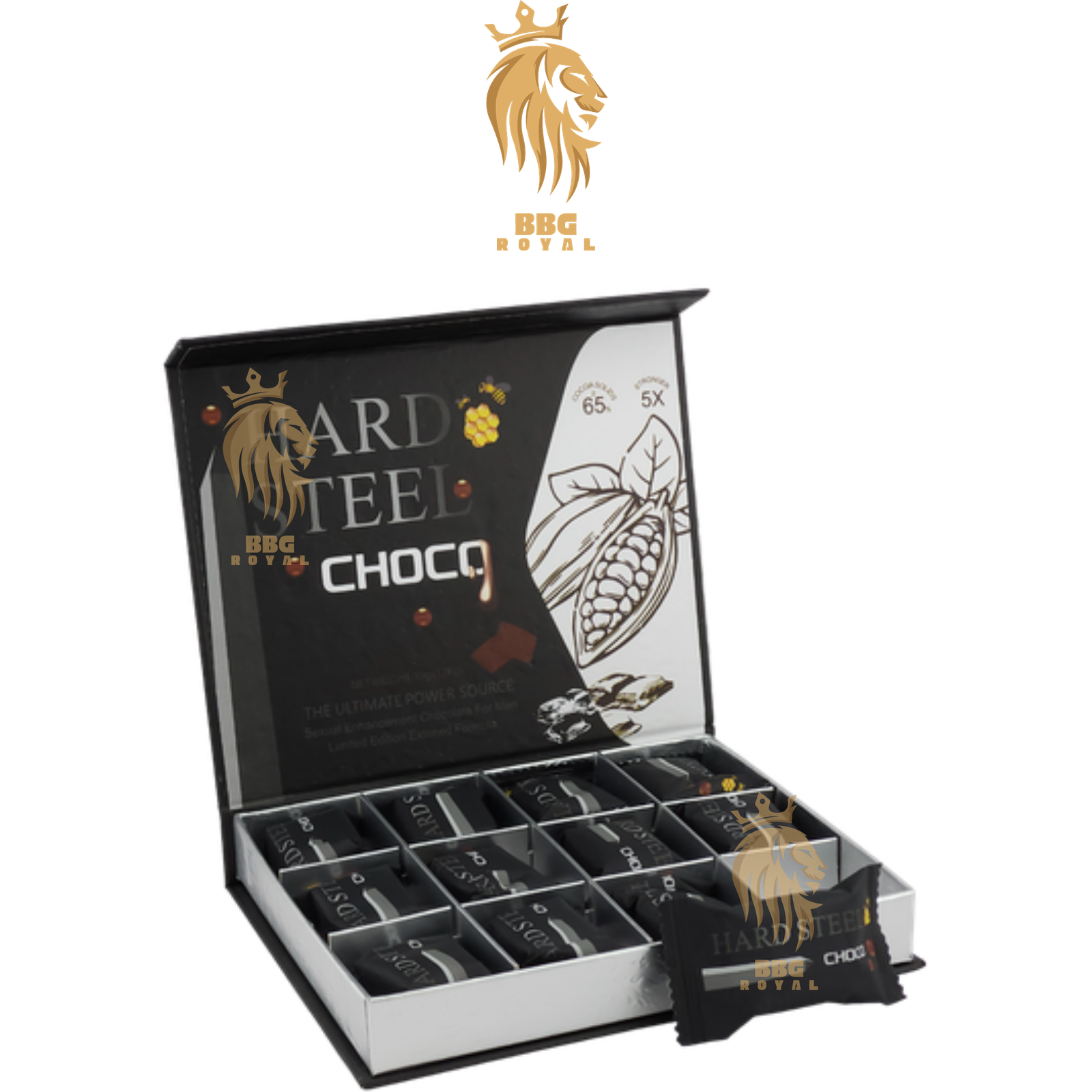 ✅ (46) Hard Steel Limited Edition Chocolate, 5X Stronger, (10g x 12) Pcs per Box - Image 1