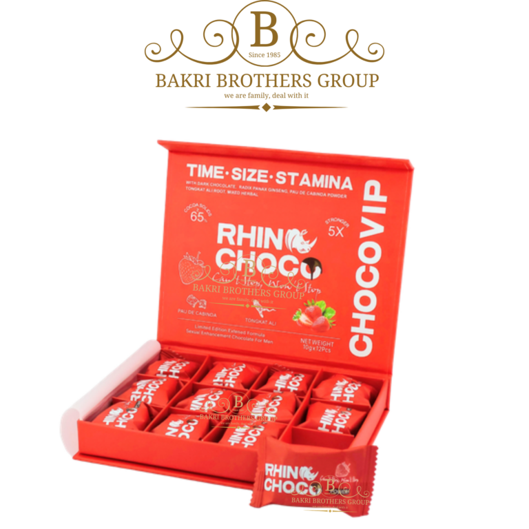 Rhino Choco VIP Strawberry Flavor Male Enhancement Chocolate - 12 Pieces - Image 1