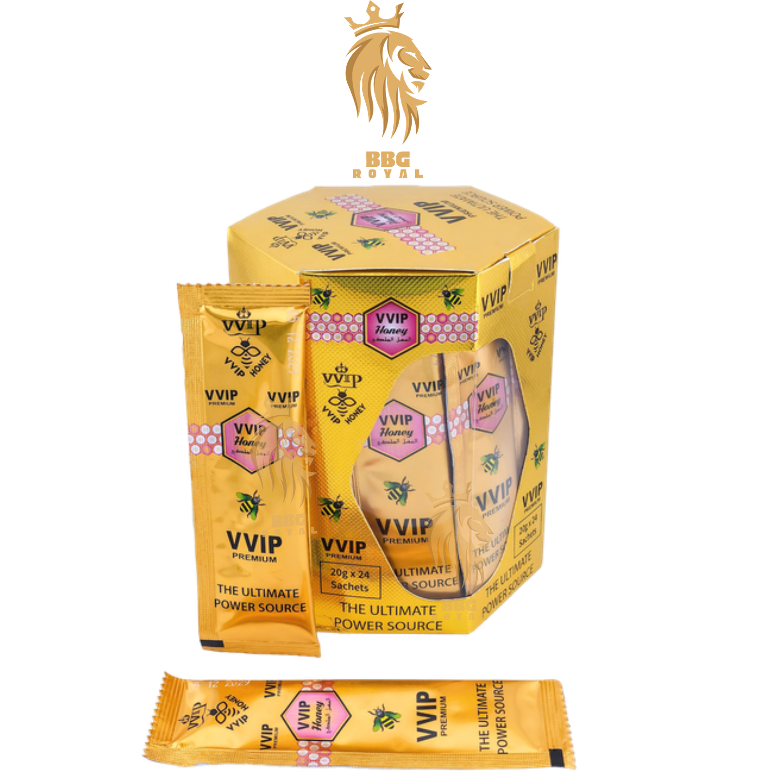 ✅ (53) VVIP Honey Premium Male Enhancement Supplement | 24 Sachets (20g Each) | Hexagon Box - Image 1