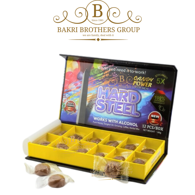 Hard Steel Candy Power For Him, "Works with Alcohol" (12 Pcs per Box) - Image 1