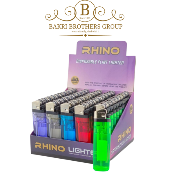 Rhino Disposable Flint Lighters - Stand of 50