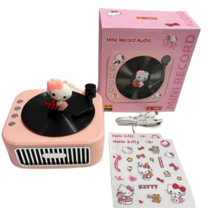 Mini Hello Kitty record player Bluetooth speaker cute portable design