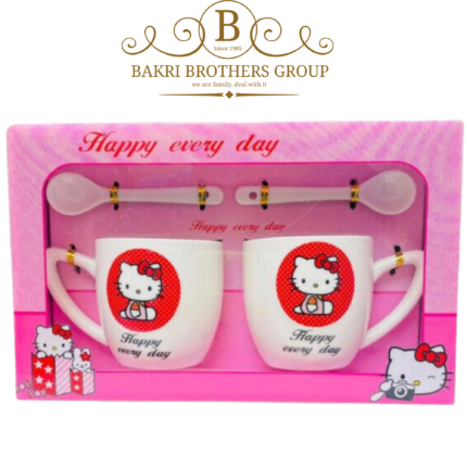 Hello Kitty Happy Every Day mug set cute pink ceramic drinkware