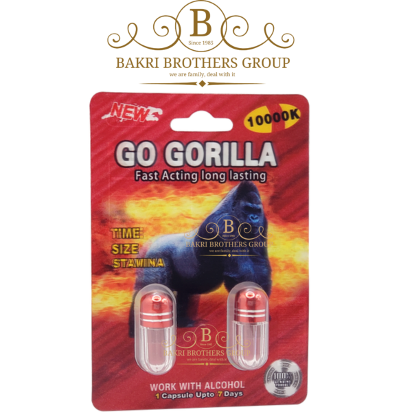 Go Gorilla 10000K – Fast-Acting & Long-Lasting Male Enhancement Capsules – Boost Size, Stamina & Endurance – Double Pack Formula