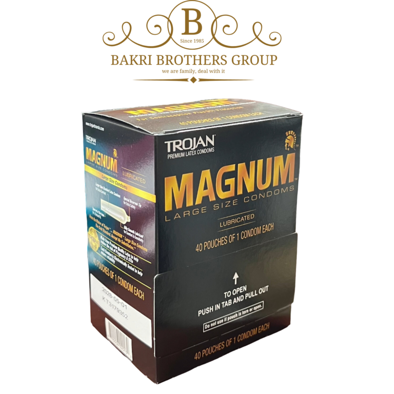 Trojan Magnum Large Size Condoms – Lubricated Premium Latex – 40 Single-Use Pouches for Enhanced Comfort & Protection - Image 1
