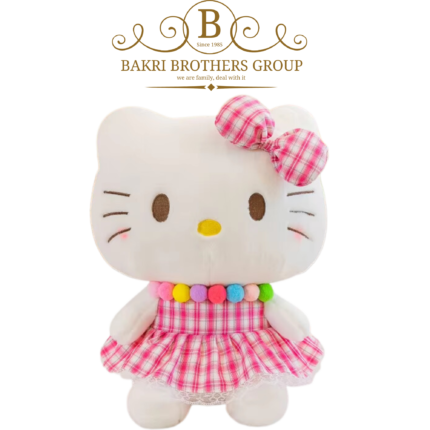 Hello Kitty plush doll in pink gingham dress kawaii collectible toy