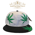 Crisp White and Black Leaf Cap