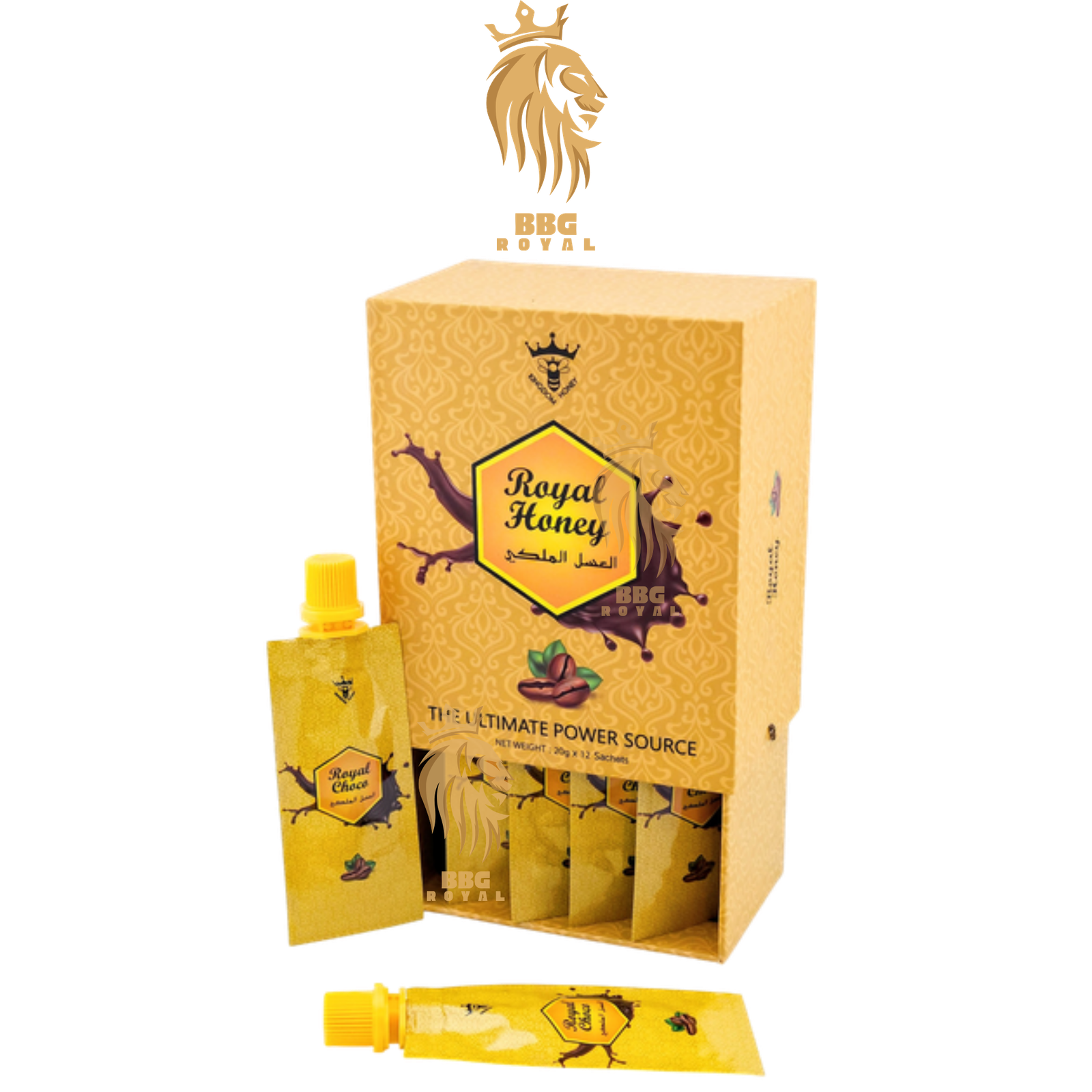 182 Royal Honey Chocolate Sauce – Premium Male Enhancement Honey – Boost Stamina, Energy & Performance – 12 Sachets - Image 1