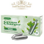 GreatWhip Mint Cream Chargers – 50 Pack – Professional-Grade Nitrous Oxide Whipped Cream Chargers for Culinary Use