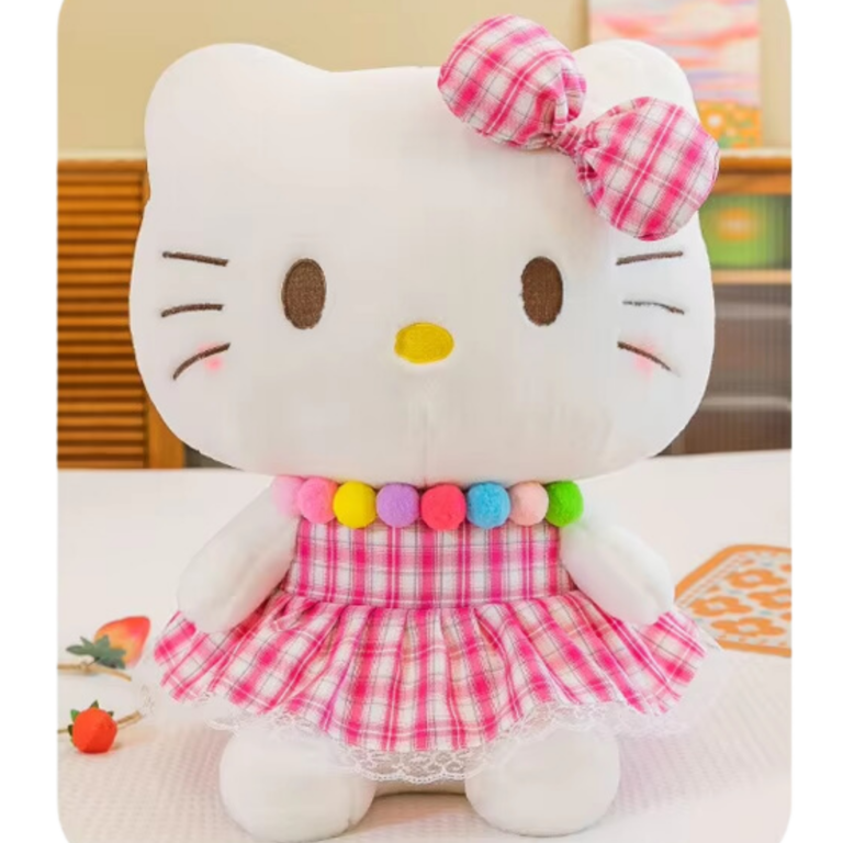 Hello Kitty Plush Doll in Pink Gingham Dress - Image 2