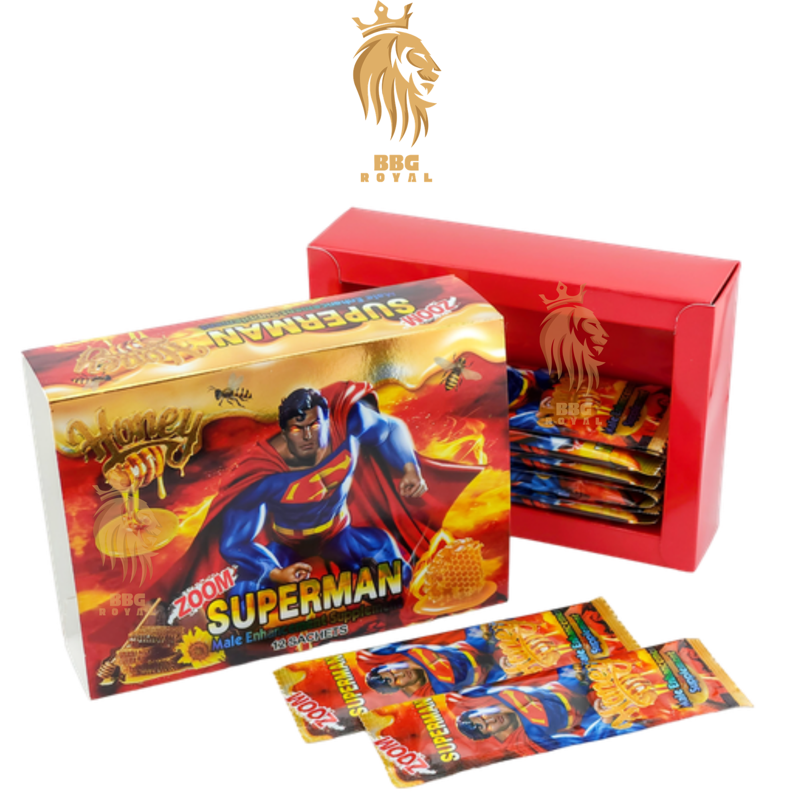 284 Zoom Superman Honey | Maximum Strength Male Enhancement | Boost Stamina, Energy & Performance – 12 Sachets | Regular Box - Image 1