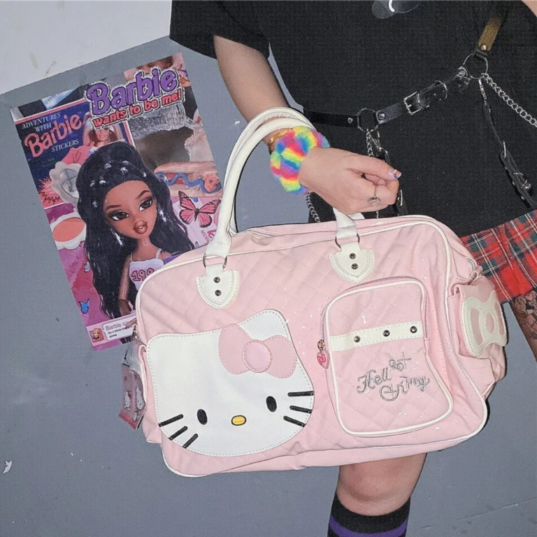 Hello Kitty Pink Quilted Travel Bag - Image 2
