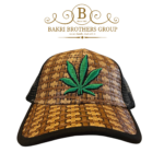 Woven Texture Leaf Embroidered Cap
