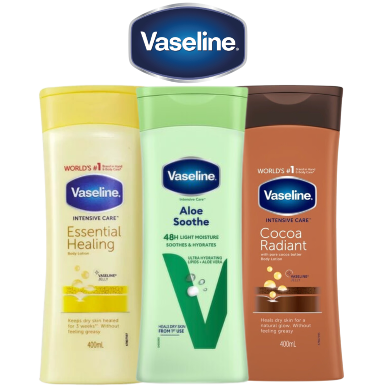 Vaseline Intensive Care Lotion Trio - Essential Healing, Aloe Soothe, Cocoa Radiant (400ml Each) - Image 1