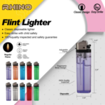 Rhino Disposable Flint Lighters - Stand of 50 - Image 4