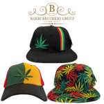 Vibrant Leaf Design Caps Collection - Set of 3