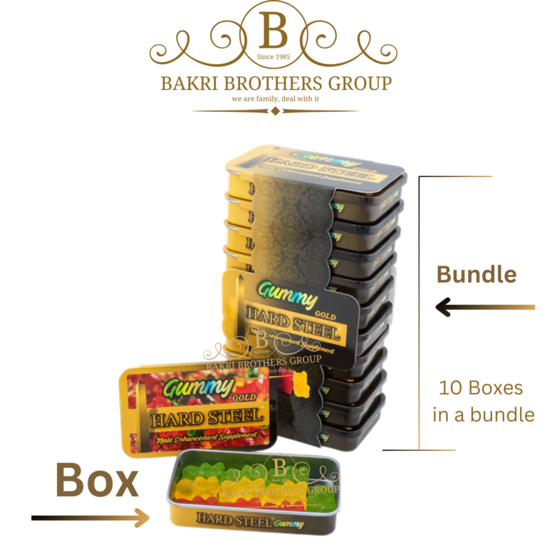 Hard Steel Gold Gummy Male Enhancement Supplement Box,10 Gummies per Box, Halal & Non GMO - Image 2