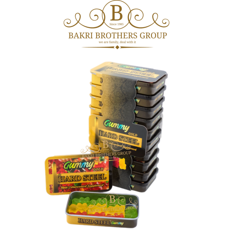 Hard Steel Gold Gummy Male Enhancement Supplement Box,10 Gummies per Box, Halal & Non GMO - Image 1
