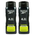 Reebok 4-in-1 Inspire Your Mind Hair & Body Shower Gel, Pack of 2