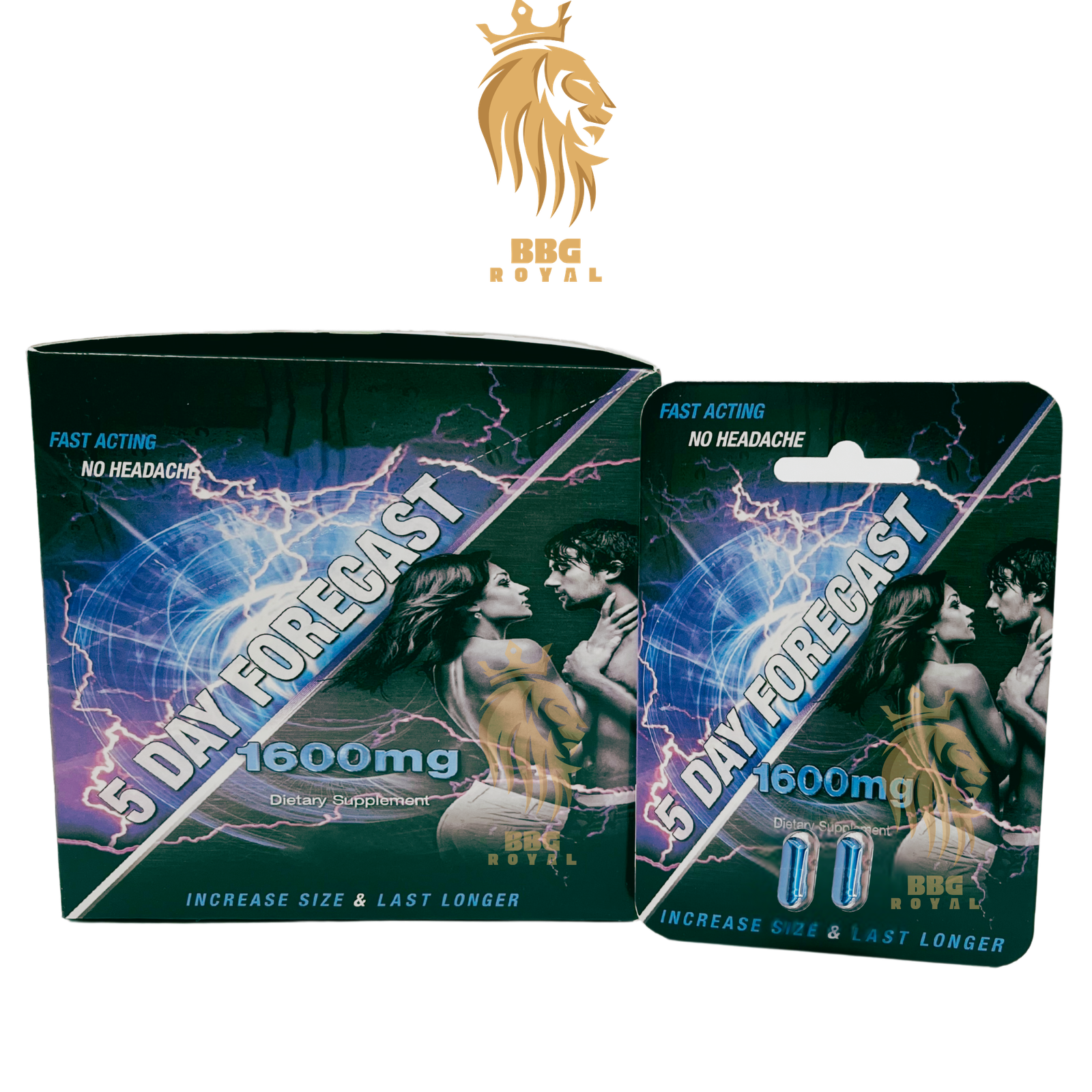 OK (40) 5 Day Forecast 1600mg male enhancement capsules fast acting formula for time size stamina endurance double pack support