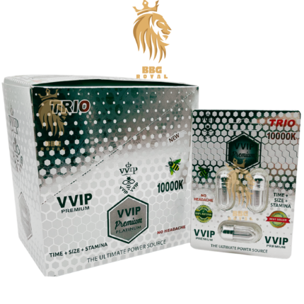 VVIP Premium Platinum 10000K male enhancement capsules triple shot formula for time size stamina performance support