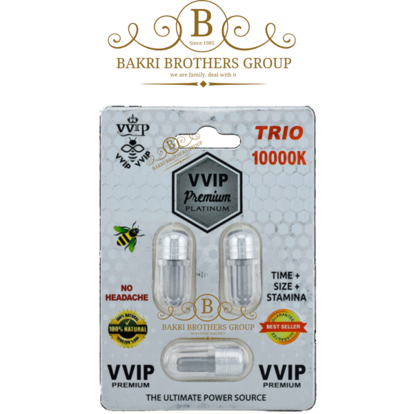 VVIP Premium Platinum 10000K Male Enhancement Supplement – Triple Shot Formula – Maximum Time, Size & Stamina Boost