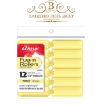 Annie Foam Rollers – 12 Pack, 7/8" Medium (Yellow)