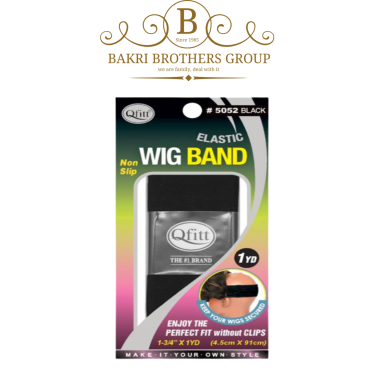 Qfitt Elastic Wig Band – Non-Slip, 1 Yard (Black) - Image 1