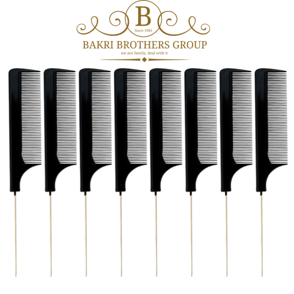 Professional Black Rat Tail Comb – Pack of 8