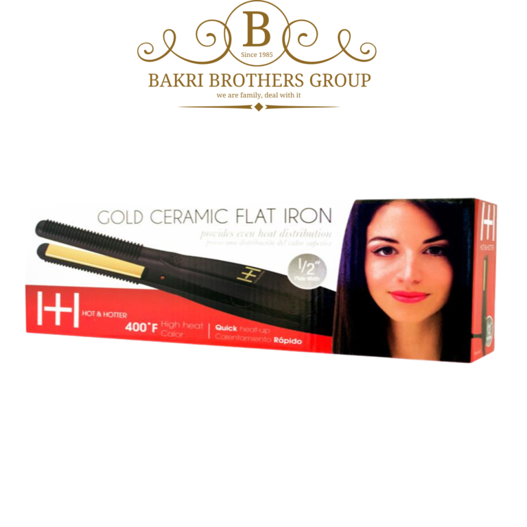 Hot & Hotter Gold Ceramic Flat Iron – 1/2” Plate, 400°F High Heat - Image 1