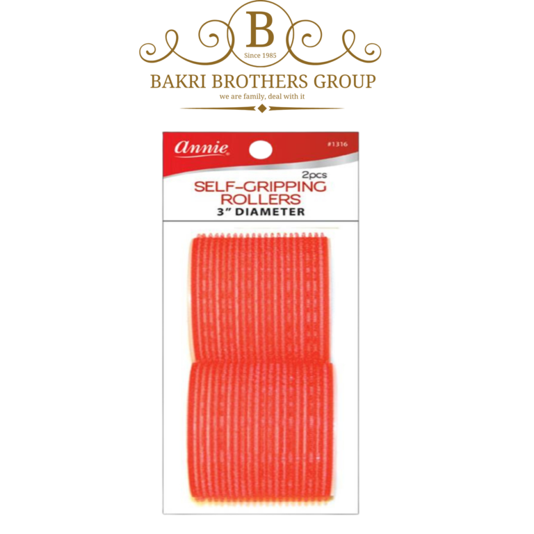 Annie Self-Gripping Rollers – 2 Pack, 3" Diameter (Red) - Image 1