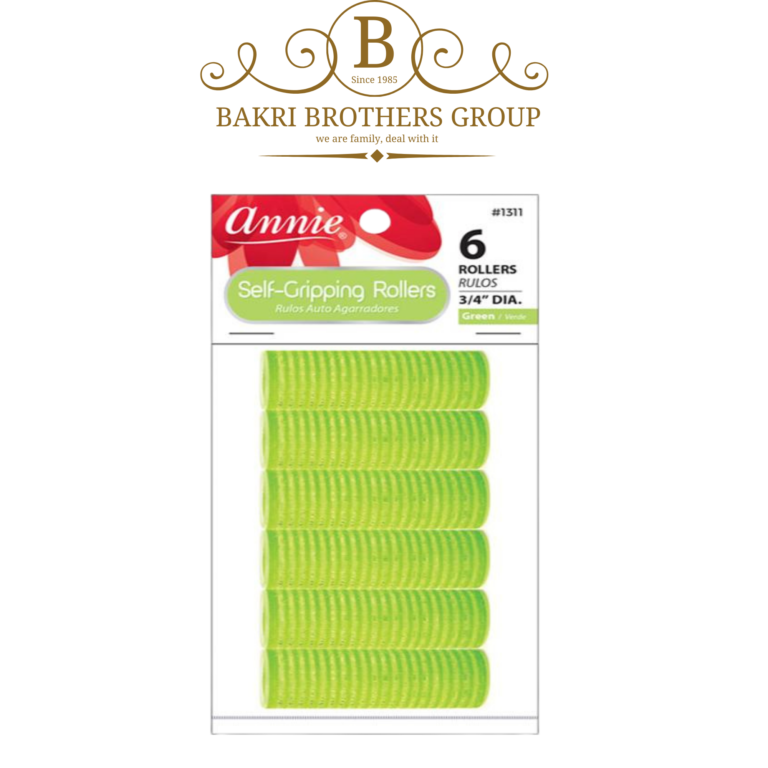 Annie Self-Gripping Rollers – 6 Pack, 3/4" Diameter (Green) - Image 1