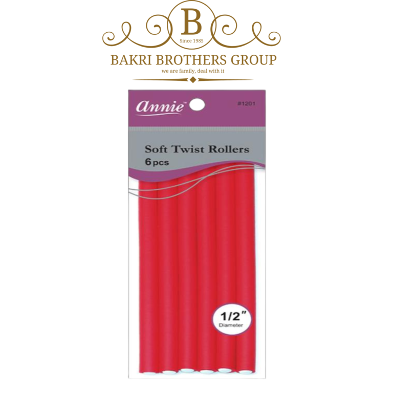 Annie Soft Twist Rollers – 6 Pcs (1/2" Diameter) - Image 1