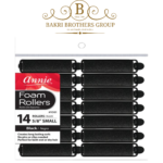 Annie Foam Rollers – 14 Pack, 5/8" Small (Black)