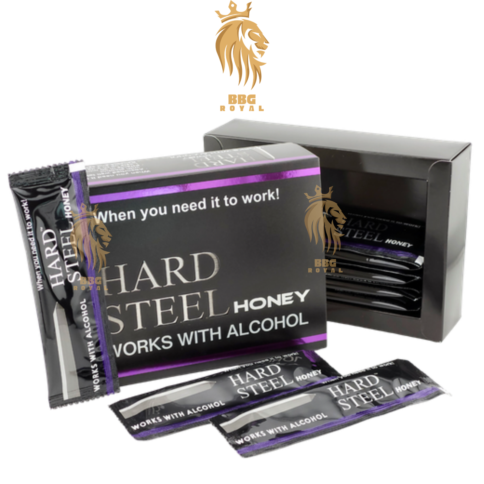 124 Hard Steel Honey Purple - Premium Male Enhancement Formula, Alcohol-Compatible, 12-Pack | Regular Box - Image 1